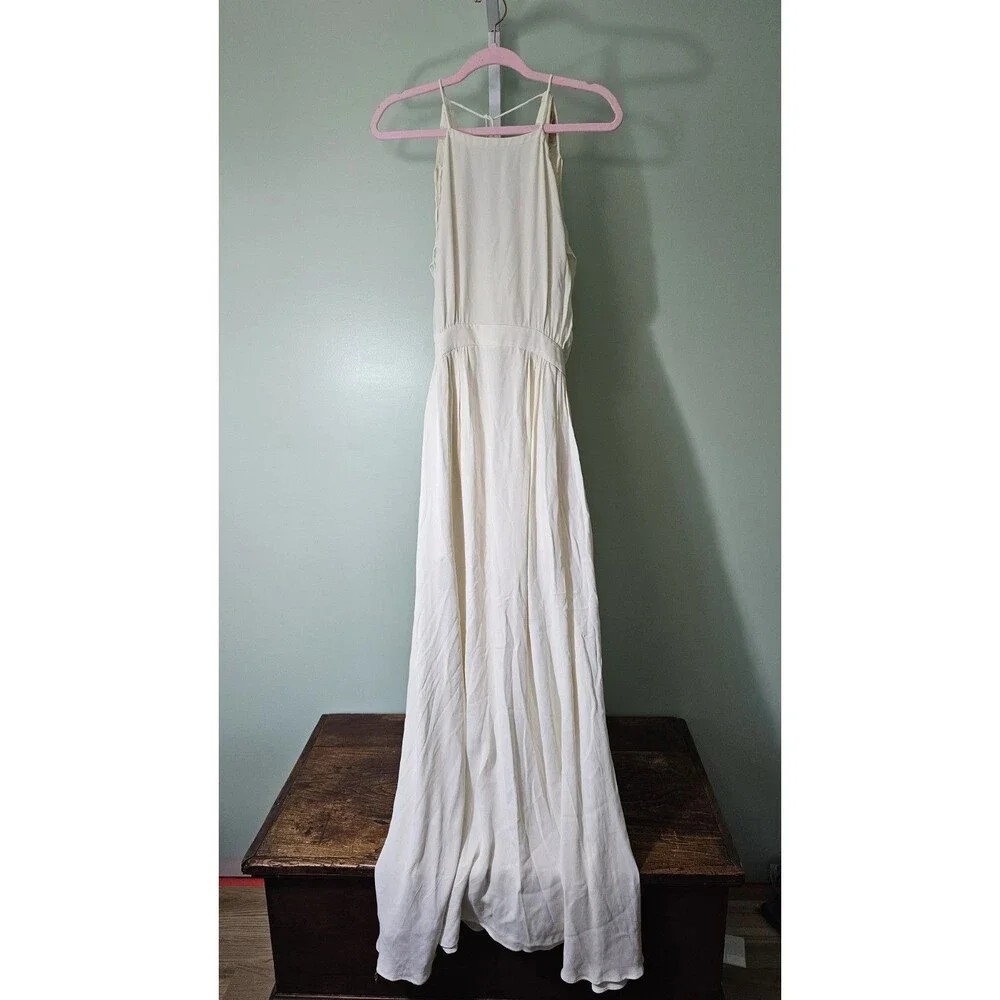 Tory Burch‎ Evalene Ivory Leaf Cold Shoulder Maxi Dress Size 4